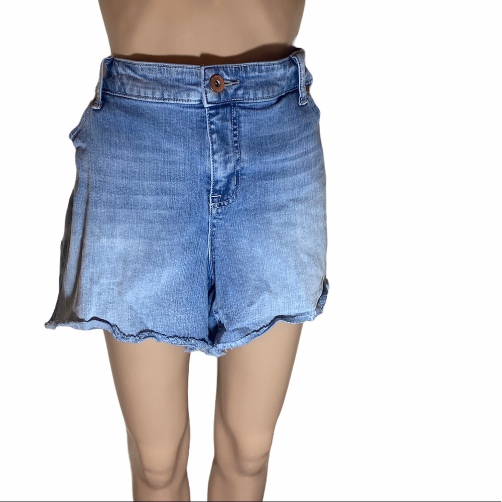 Torrid Plus Size Denim Shorts Size 24 High Rise Frayed Hem Casual Summer - Picture 7 of 7